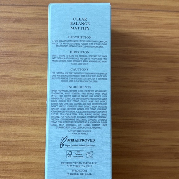 Byroe New York Tea Time Apple Matcha Tea Clearing Toner  3.88 fl oz - NEW IN BOX - Picture 3 of 5